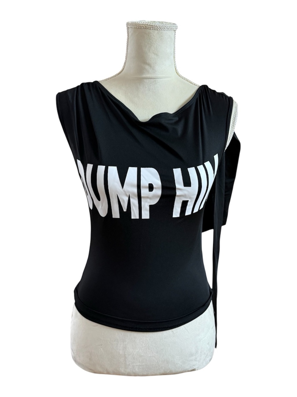 Black Graphic Sleeveless Logo Top
